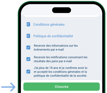 Accepter les termes et conditions Télécharger 1xBet APK