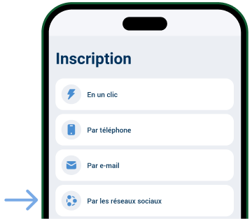 Choisir l’option “réseaux sociaux” Télécharger 1xBet APK