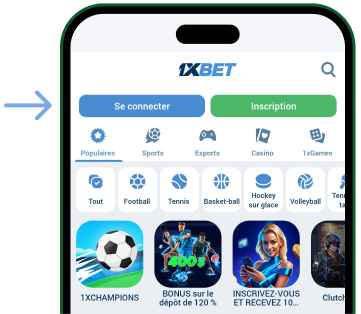Cliquer sur “Inscription” Télécharger 1xBet APK